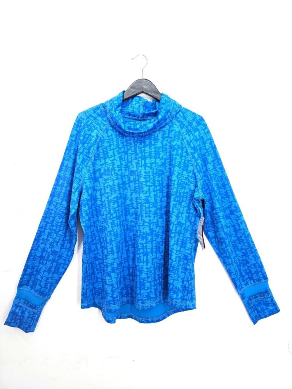 NWT Exertek Women’s Blue Long Sleeve Fleece Cowl Neck Athletic Top XL